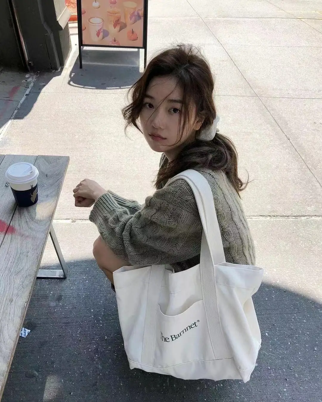 빈티지 케이블 니트 카디건 상세 이미지 5