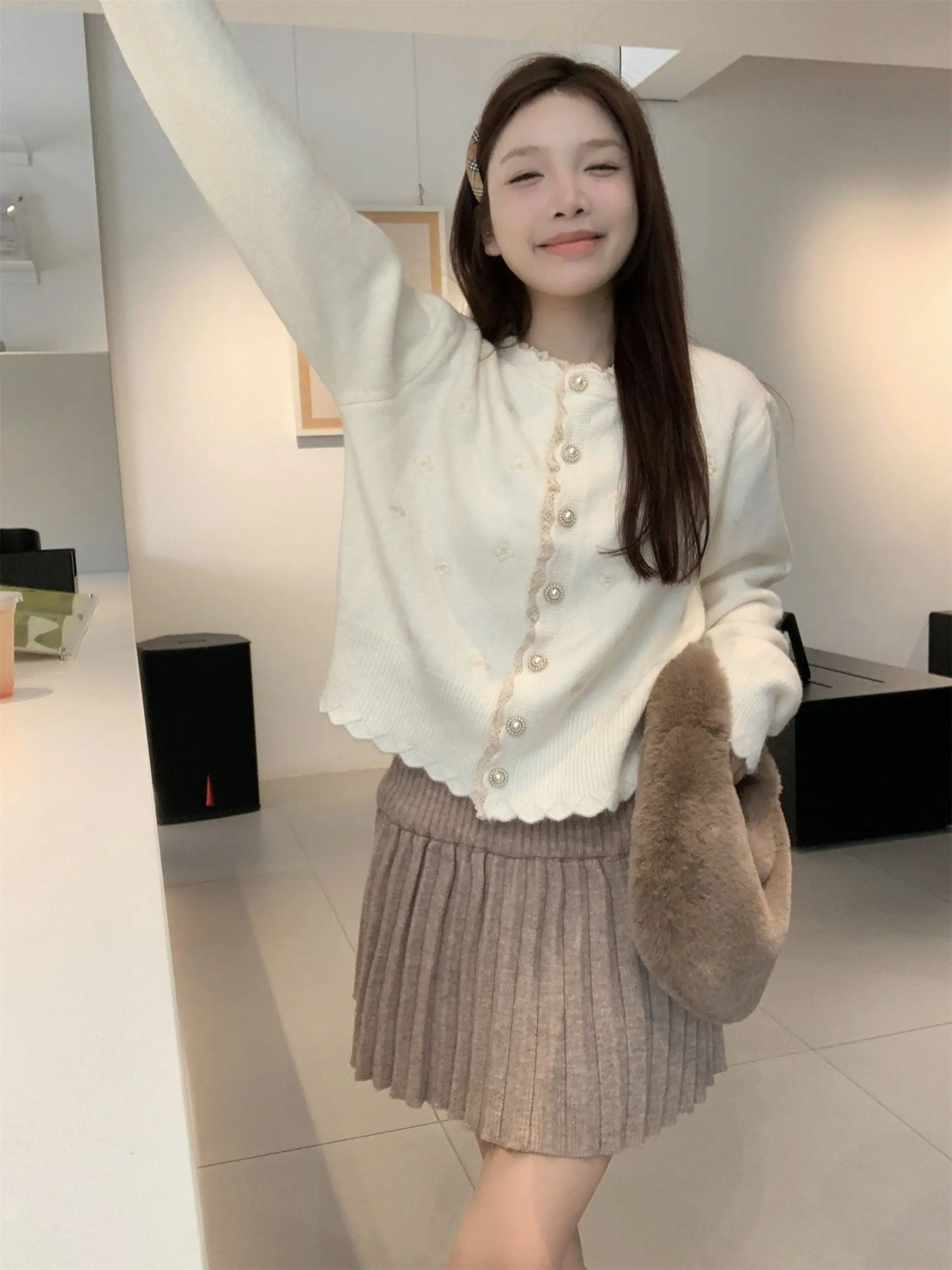 자수 레이스 니트 카디건 상세 이미지 26