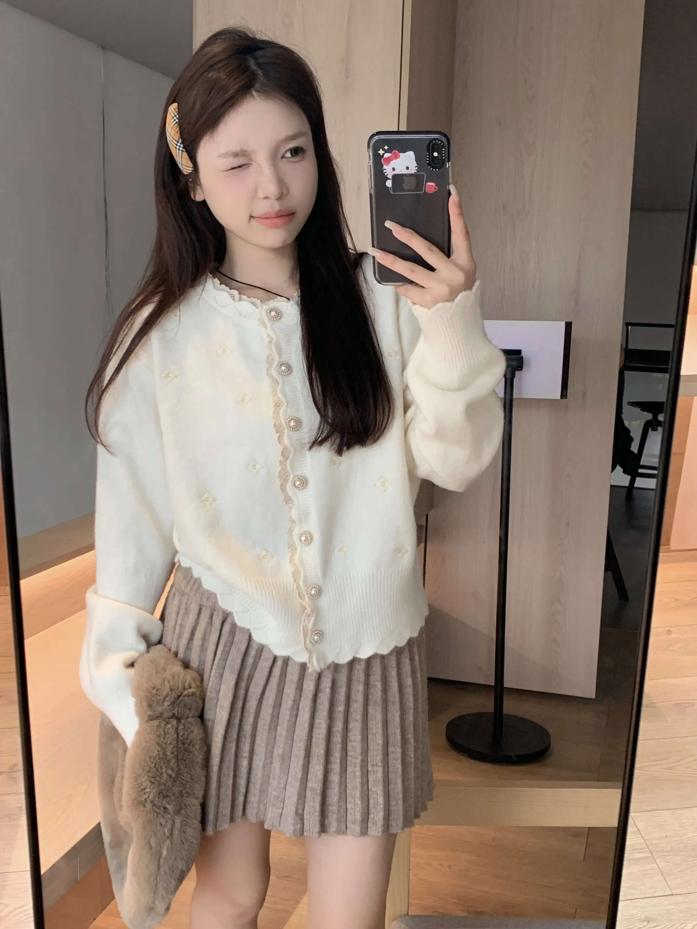 자수 레이스 니트 카디건 상세 이미지 28