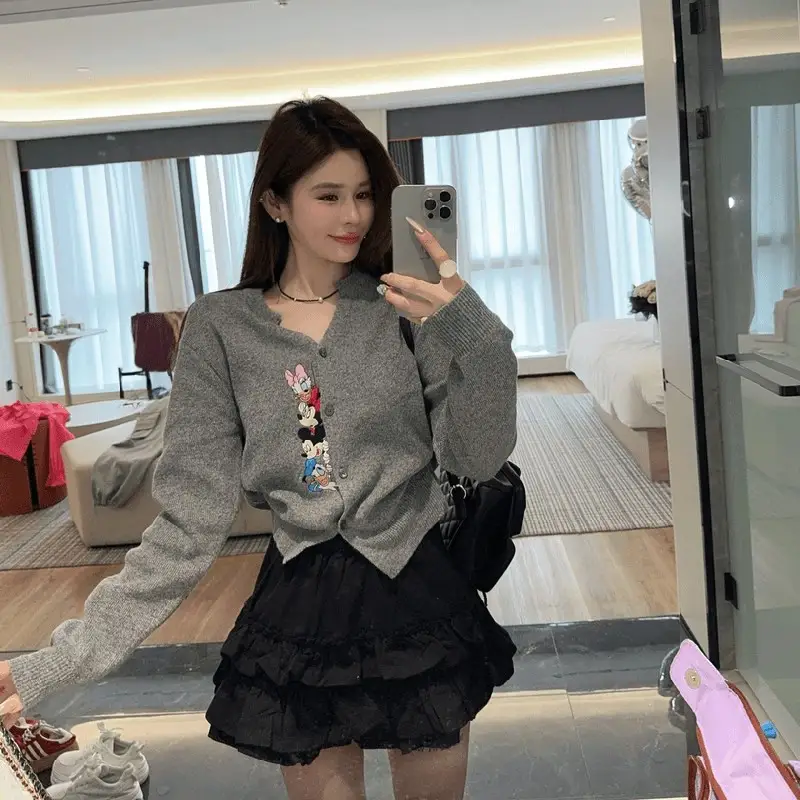 자수 니트 카디건 상세 이미지 2