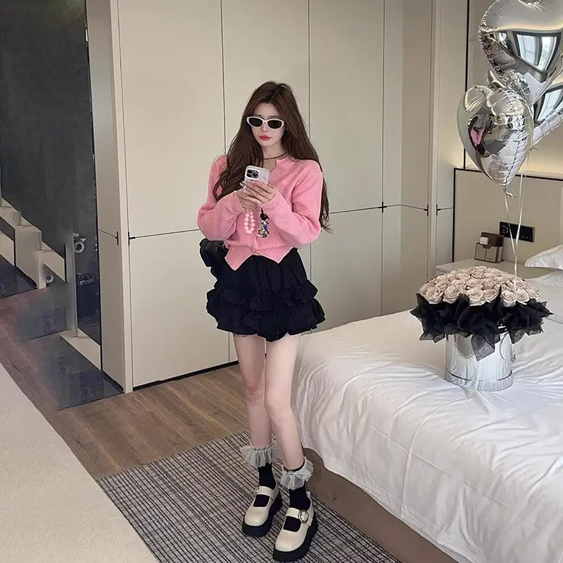 자수 니트 카디건 상세 이미지 3