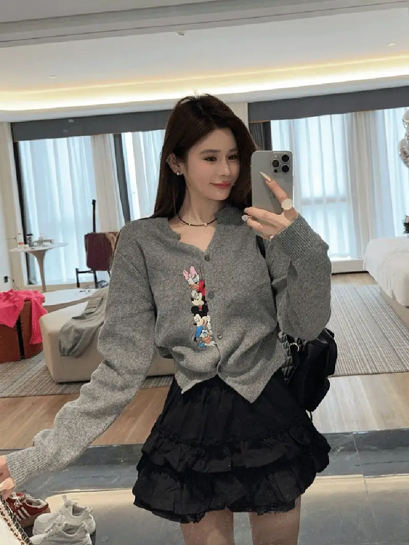 자수 니트 카디건 상세 이미지 7