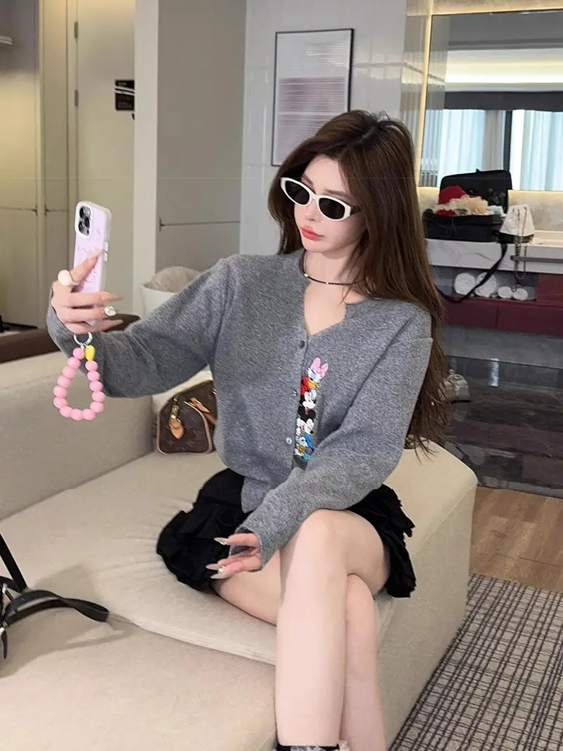 자수 니트 카디건 상세 이미지 10