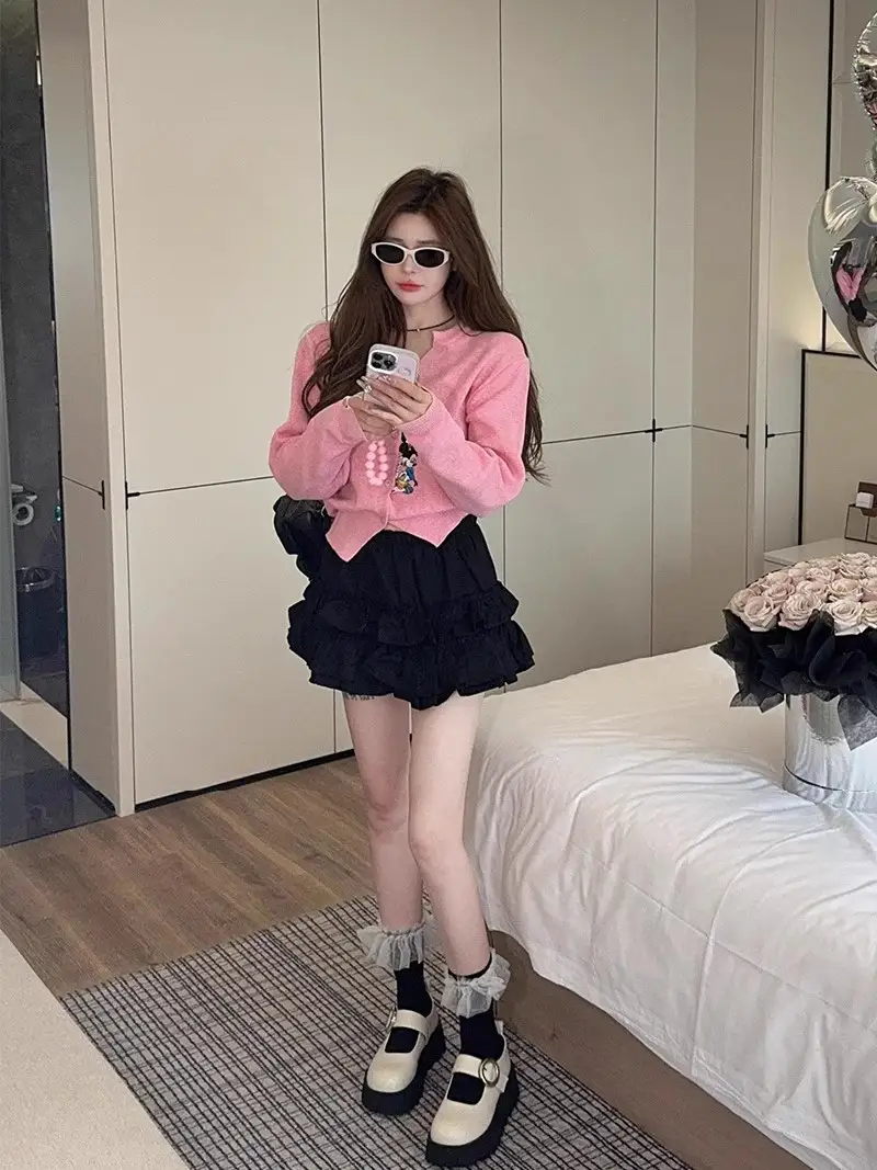 자수 니트 카디건 상세 이미지 14