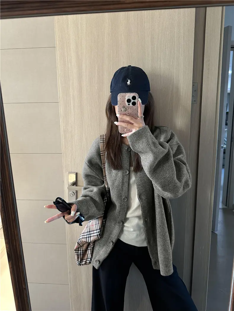 루즈핏 니트 가디건 상세 이미지 8