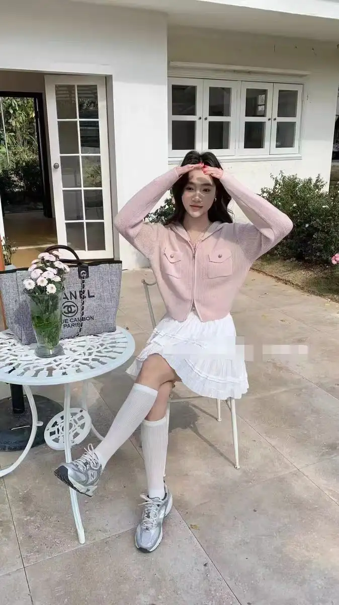 디자인 폴드 칼라 더블 지퍼 니트 카디건 상세 이미지 4