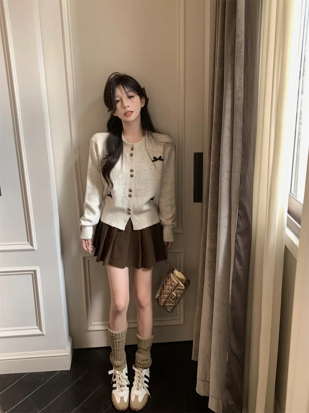 한국인기 리본 니트 가디건 상세 이미지 10