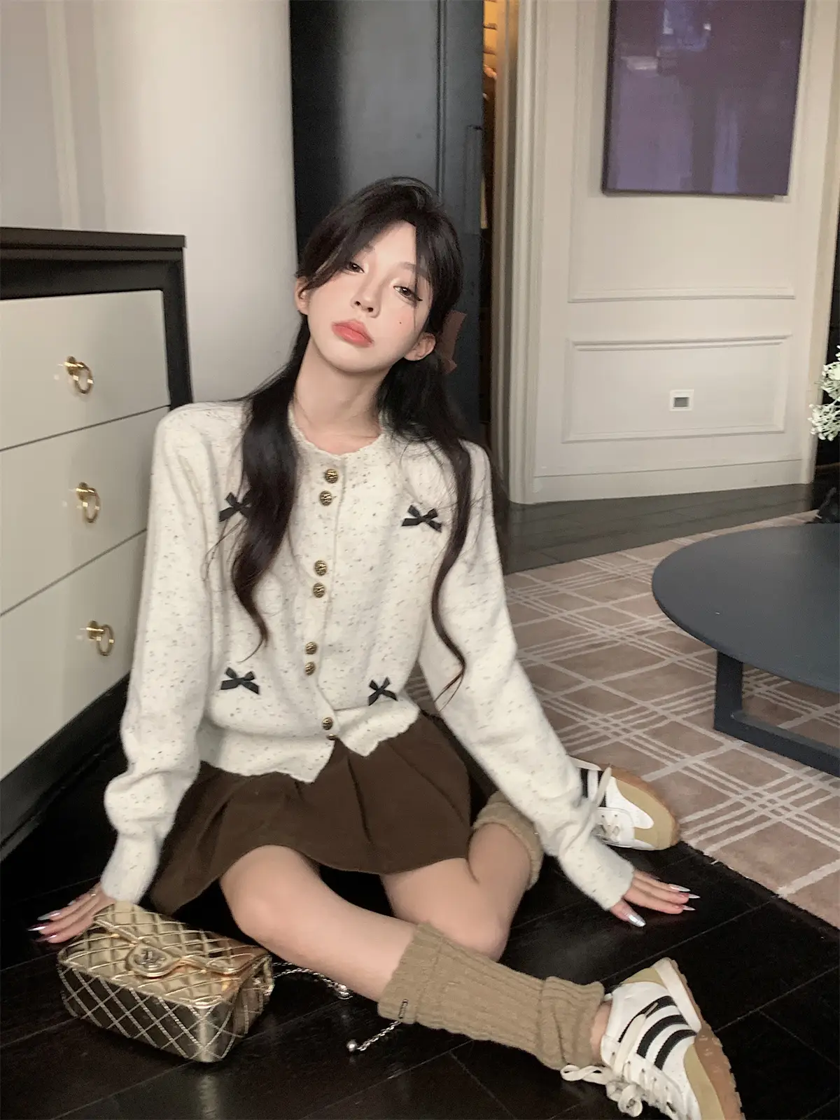 한국인기 리본 니트 가디건 상세 이미지 11