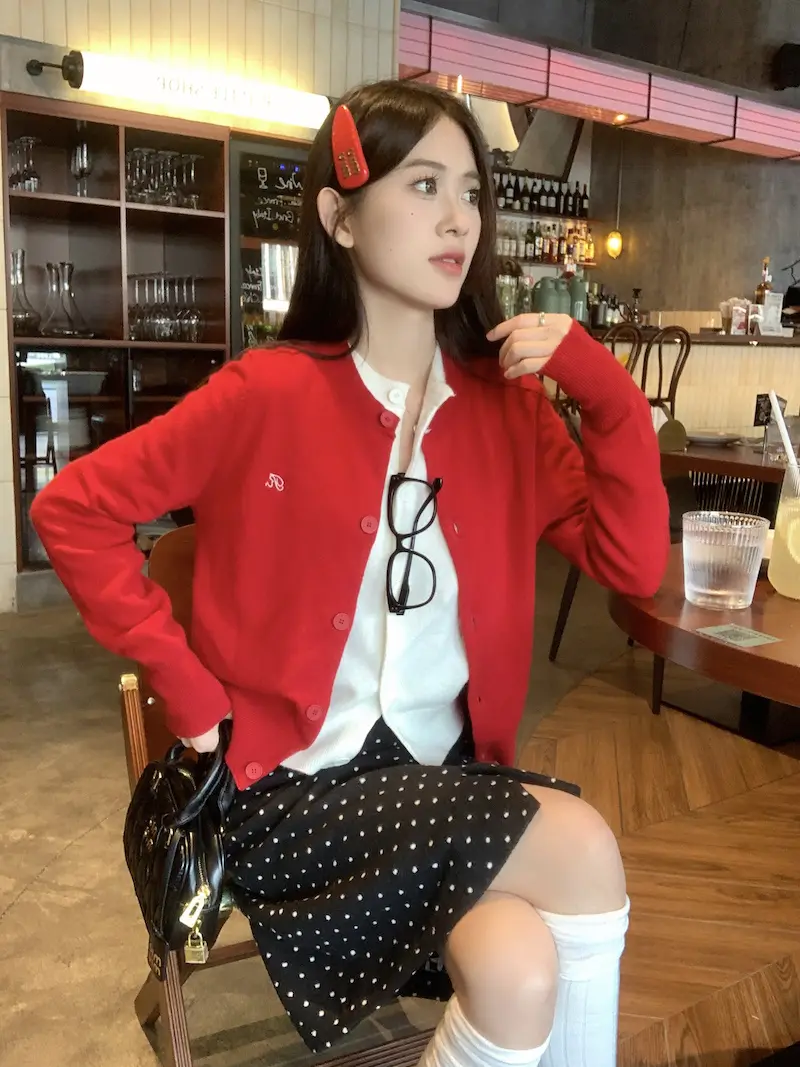 루즈핏 슬림 효과 니트 카디건 상세 이미지 3