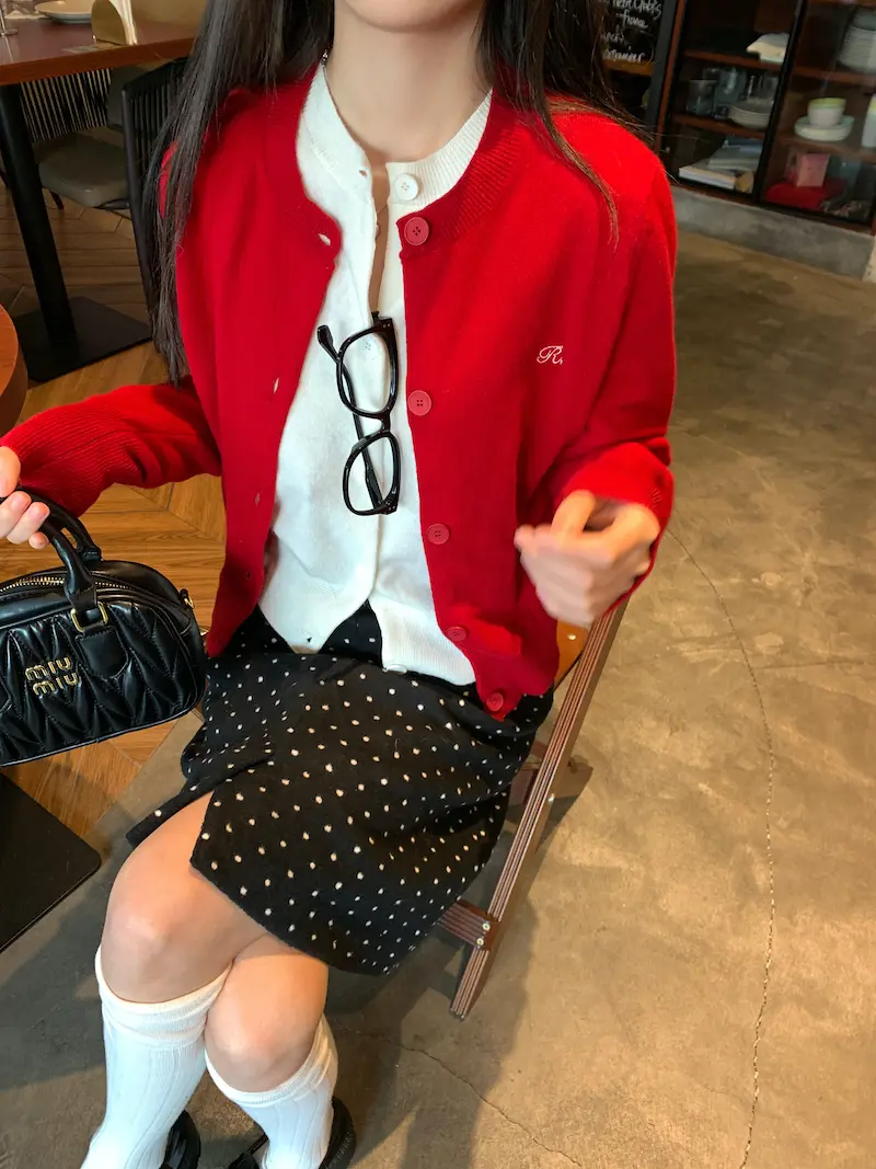 루즈핏 슬림 효과 니트 카디건 상세 이미지 5