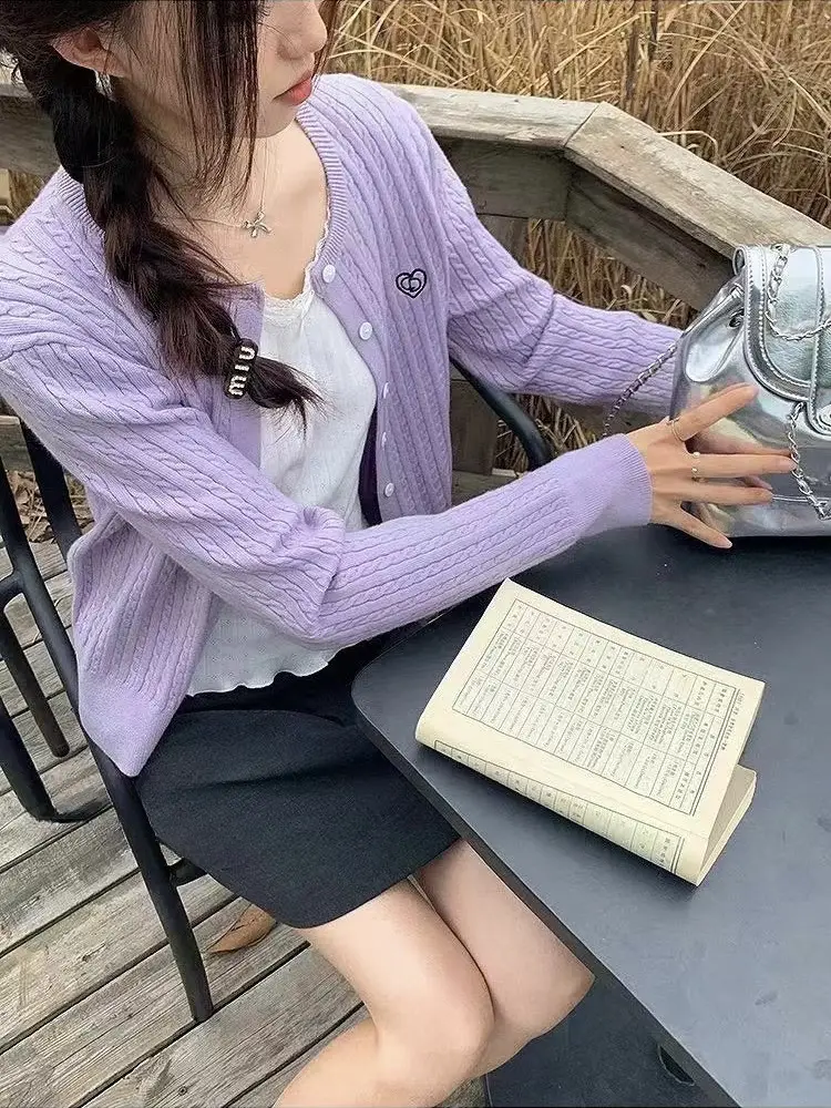 프렌치 감성 긴소매 니트 카디건 상세 이미지 4