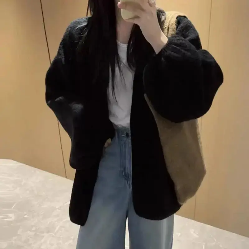 퍼프소매 루즈 니트 카디건 상세 이미지 5