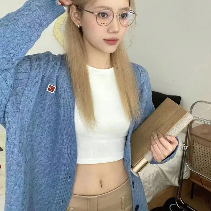 빈티지 케이블 V넥 니트 카디건 상세 이미지 10