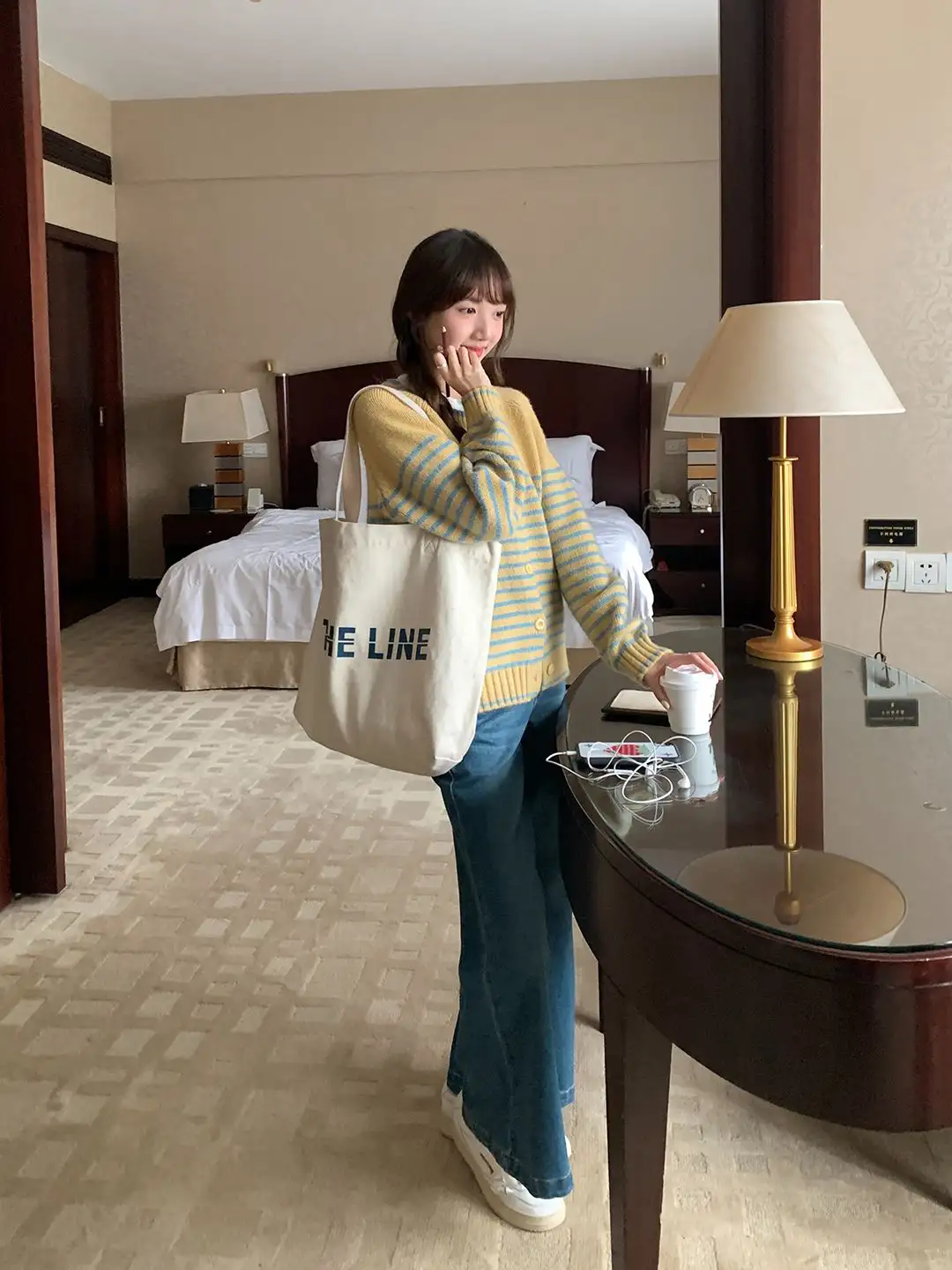 한국인기 레트로 스트라이프 루즈핏 니트 가디건 상세 이미지 6