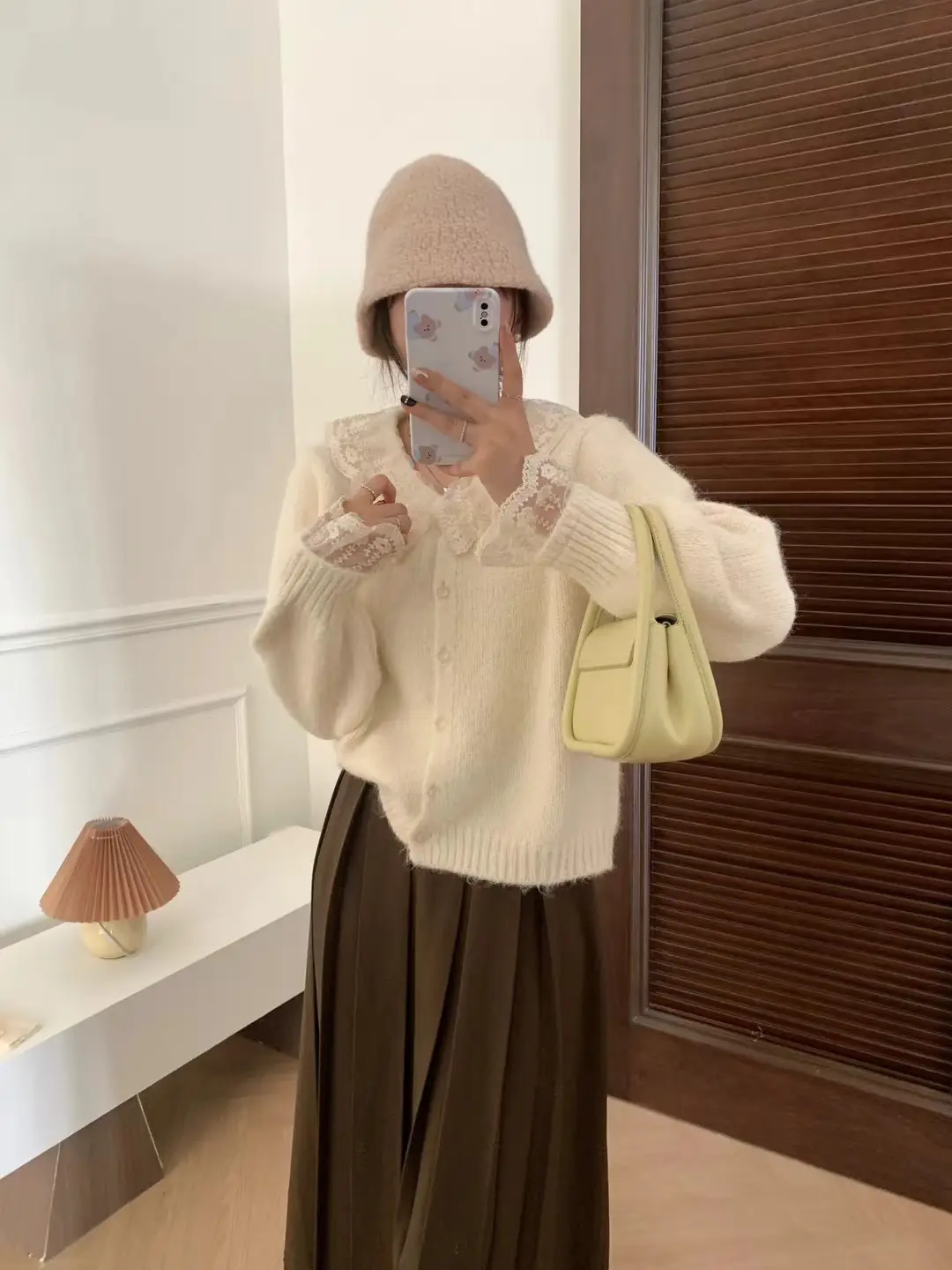 러블리 레이스 칼라 울 가디건 상세 이미지 5