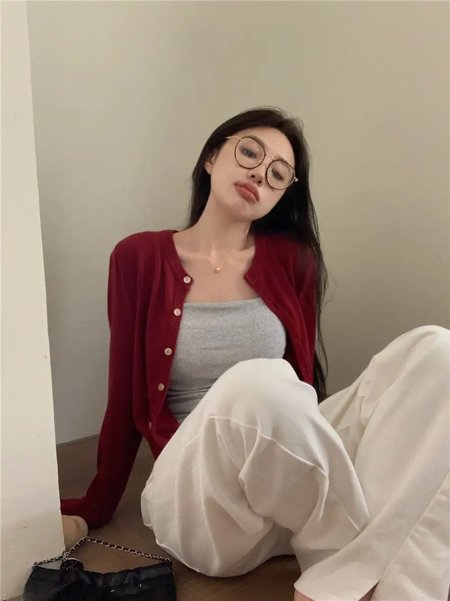 크롭 가디건 니트 아우터 상세 이미지 8