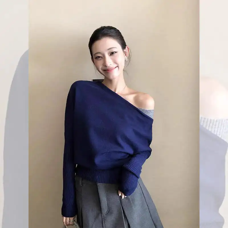 레이스 디테일 플레어 소매 라운드넥 울 가디건 상세 이미지 1