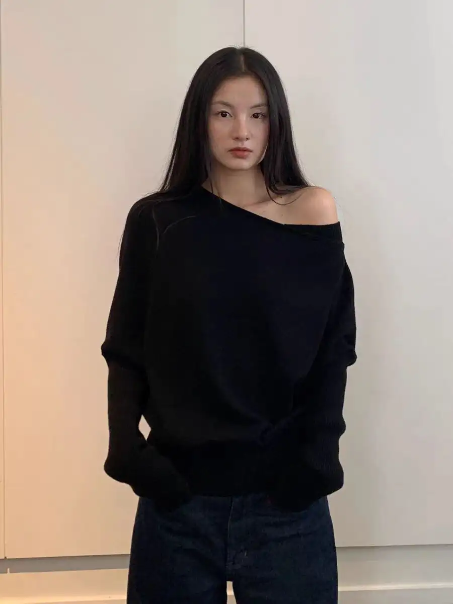 레이스 디테일 플레어 소매 라운드넥 울 가디건 상세 이미지 3