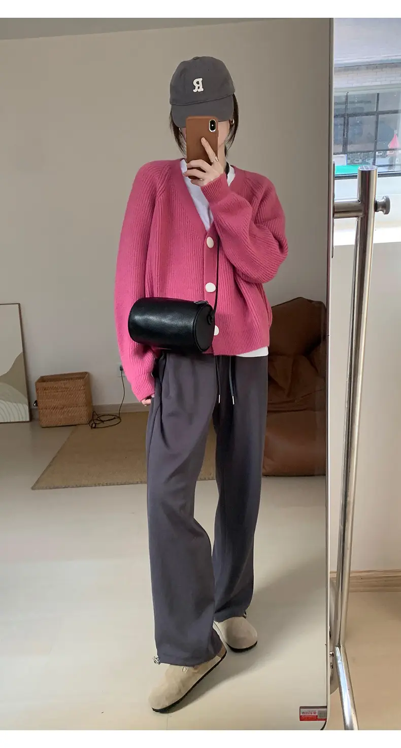 레트로 클래식 삼단 버튼 가디건 상세 이미지 5