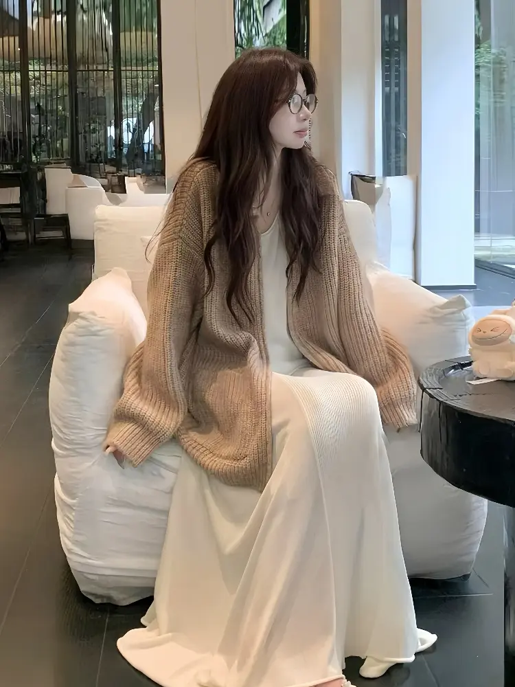 한국인기 루즈핏 지퍼 가디건 니트 상세 이미지 5