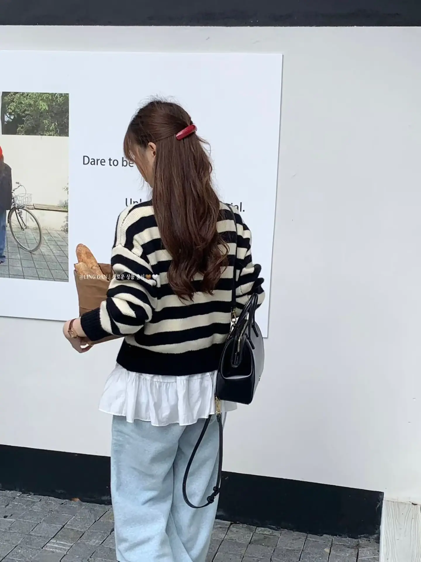 한국인기 폴드 칼라 스트라이프 가디건 상세 이미지 11