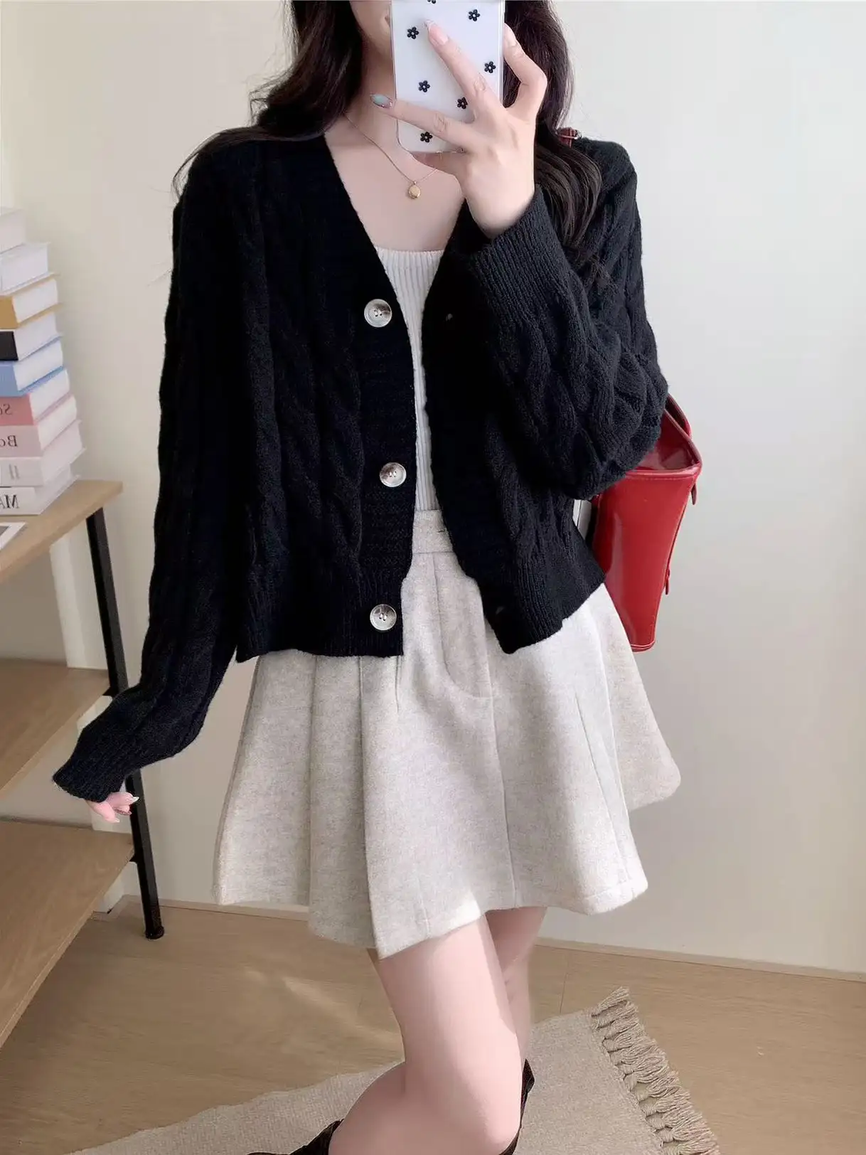 레트로 꽈배기 라운드넥 가디건 상세 이미지 6