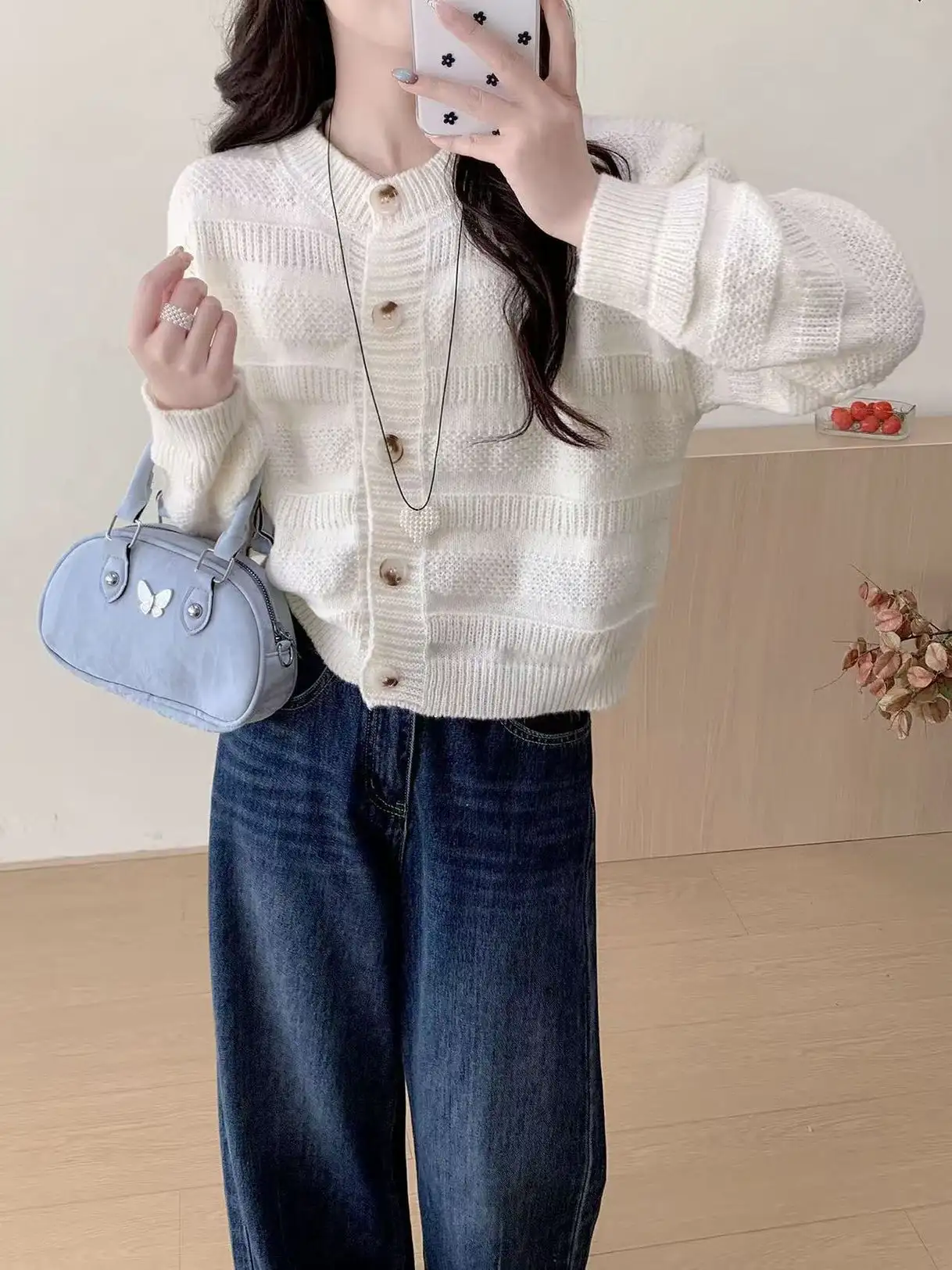 샤넬풍 가디건 니트 상세 이미지 4