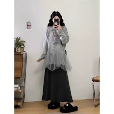 批发<b class='q'>大码</b>女装冬季宽松蕾丝拼接花朵<b class='q'>针织衫</b>新款显瘦百搭软糯毛衣