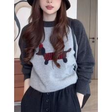 灰色套头毛衣女士秋冬宽松慵懒风软糯显瘦洋气内搭打底针织衫上衣