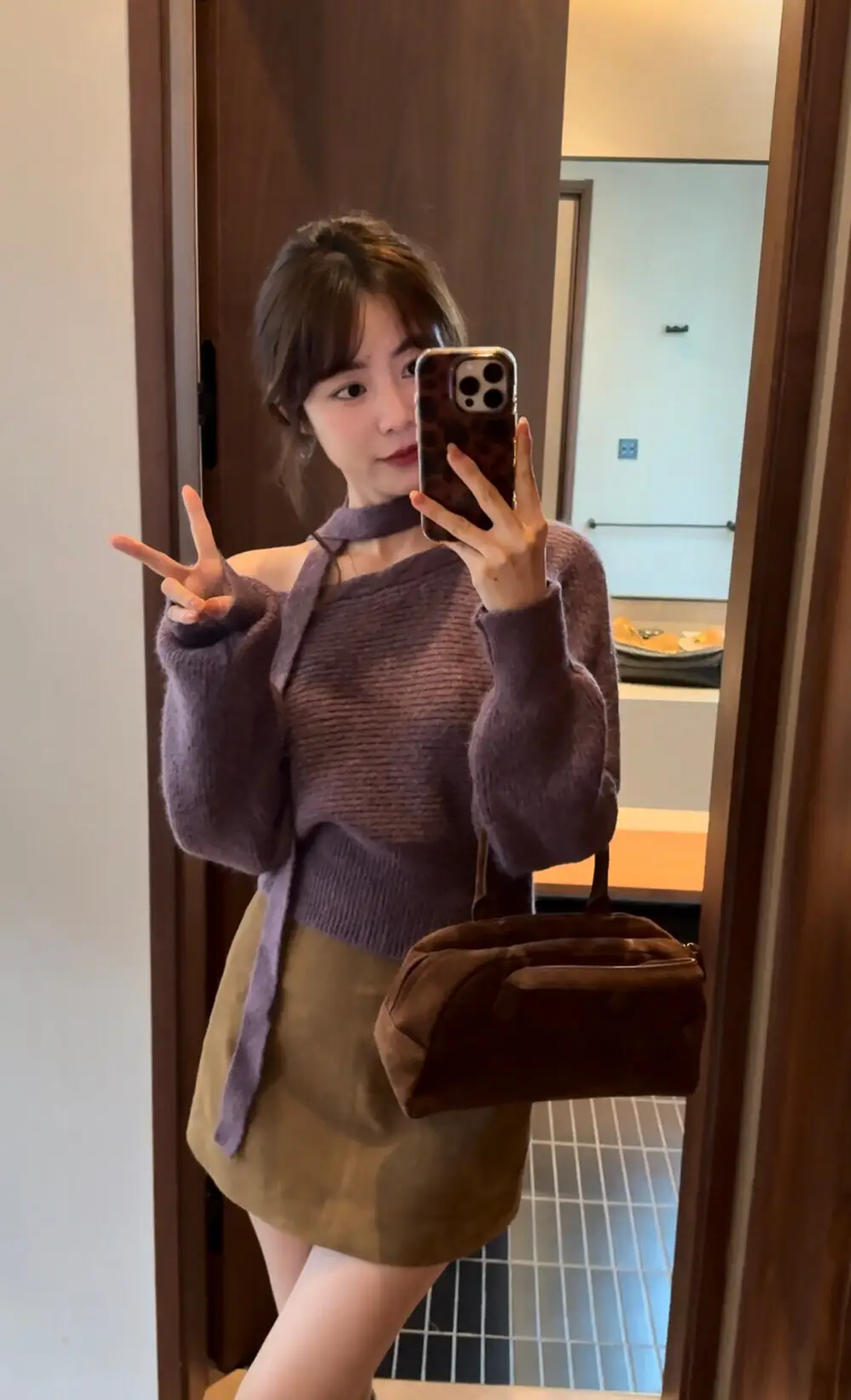 프렌치 오프숄더 원숄더 리본 니트 상세 이미지 6