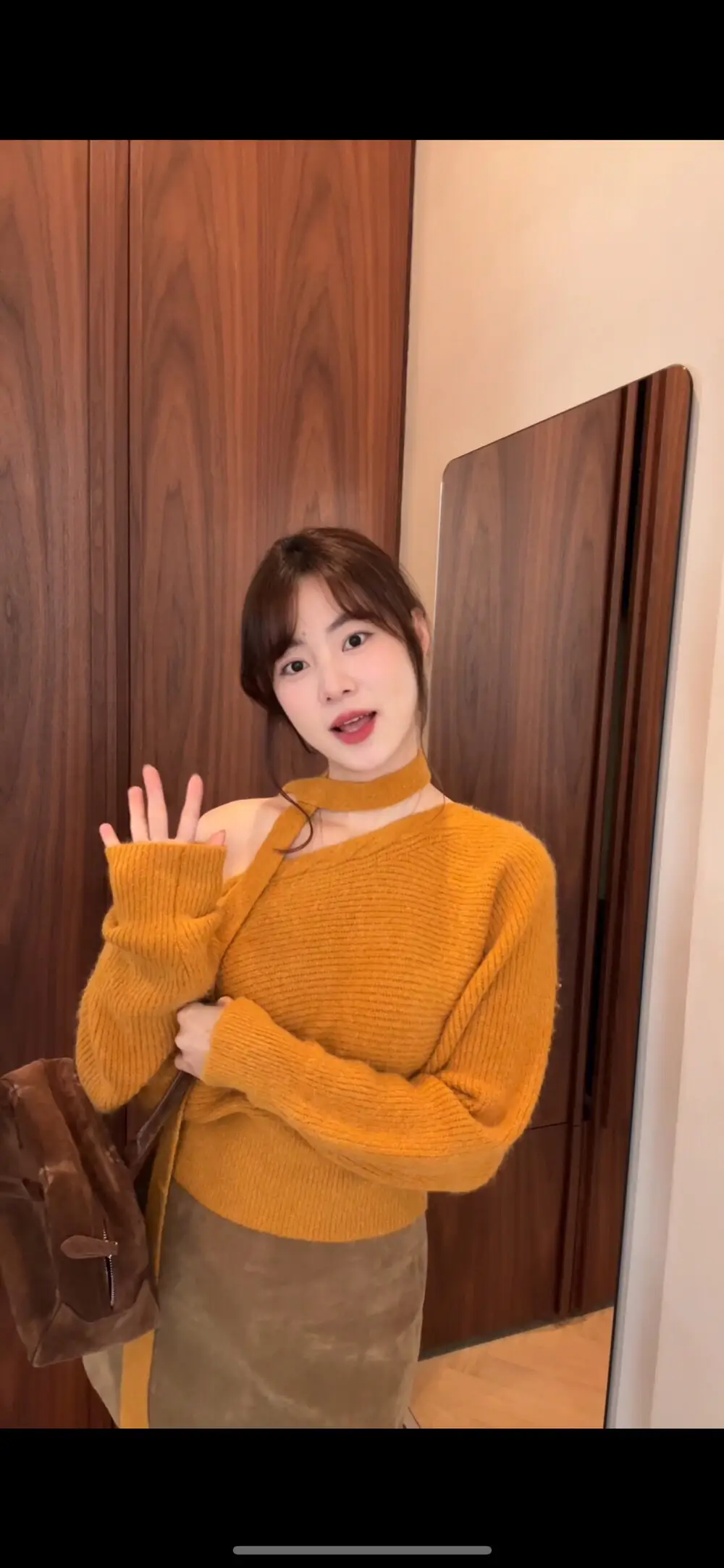 프렌치 오프숄더 원숄더 리본 니트 상세 이미지 7