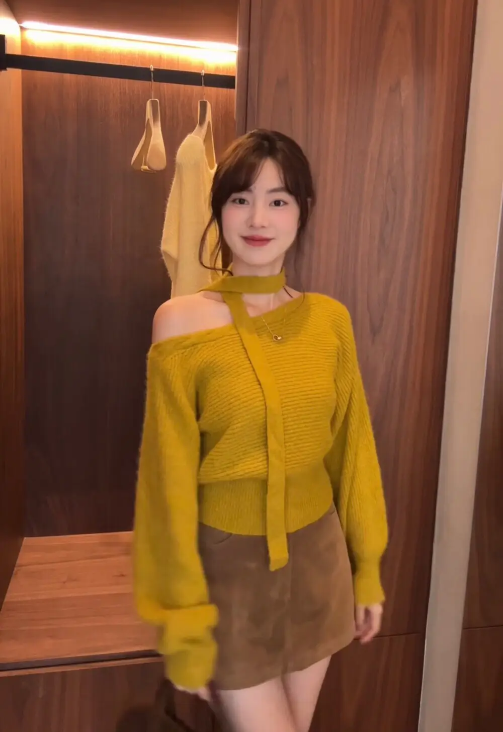 프렌치 오프숄더 원숄더 리본 니트 상세 이미지 10