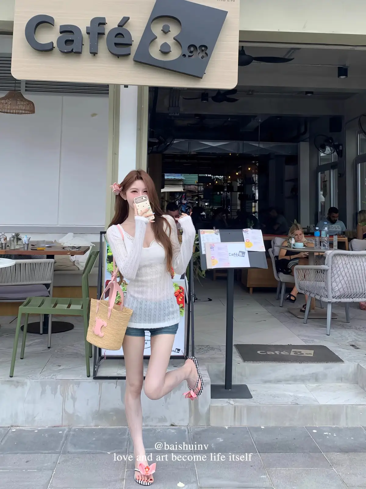 라운드넥 디자인 허리 조임 긴소매 니트 상세 이미지 29