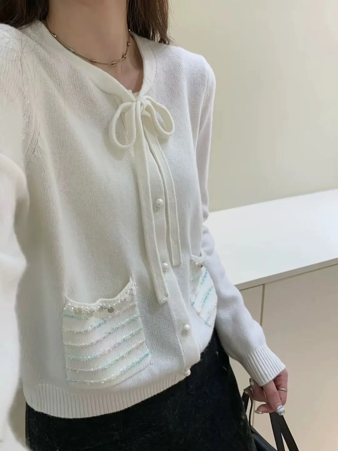 한국인기 러블리 리본 가디건 상세 이미지 3