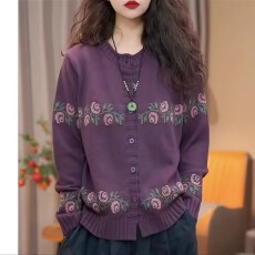 批发2026春秋新款设计感撞色长袖<b class='q'>针织</b><b class='q'>开衫</b>女洋气减龄显瘦毛衣外套上衣