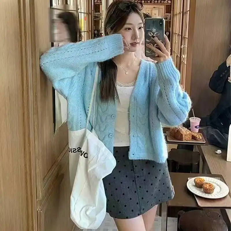 한국인기 루즈핏 가디건 니트 상세 이미지 5