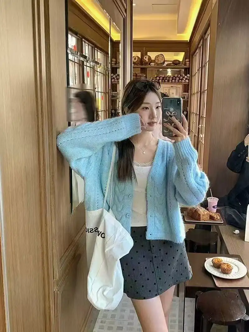 한국인기 루즈핏 가디건 니트 상세 이미지 11