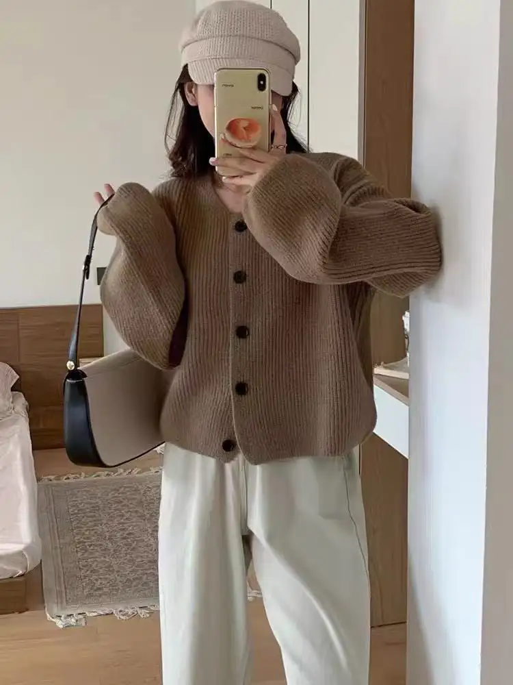 한국인기 퍼프소매 루즈핏 가디건 상세 이미지 2
