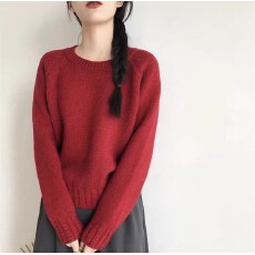 批发北欧极简风针织衫女百搭精致毛衣外套
