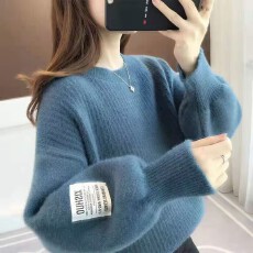 批发女士毛衣2026年新款女装套头宽松外穿慵懒风秋冬加厚水貂绒女<b class='q'>上衣</b>