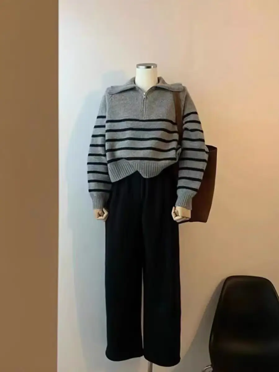 폴로 칼라 스트라이프 니트 상세 이미지 4