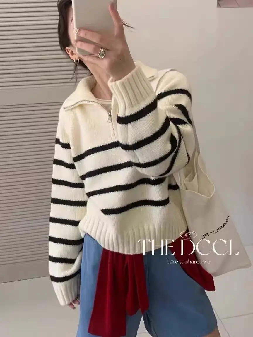 폴로 칼라 스트라이프 니트 상세 이미지 5