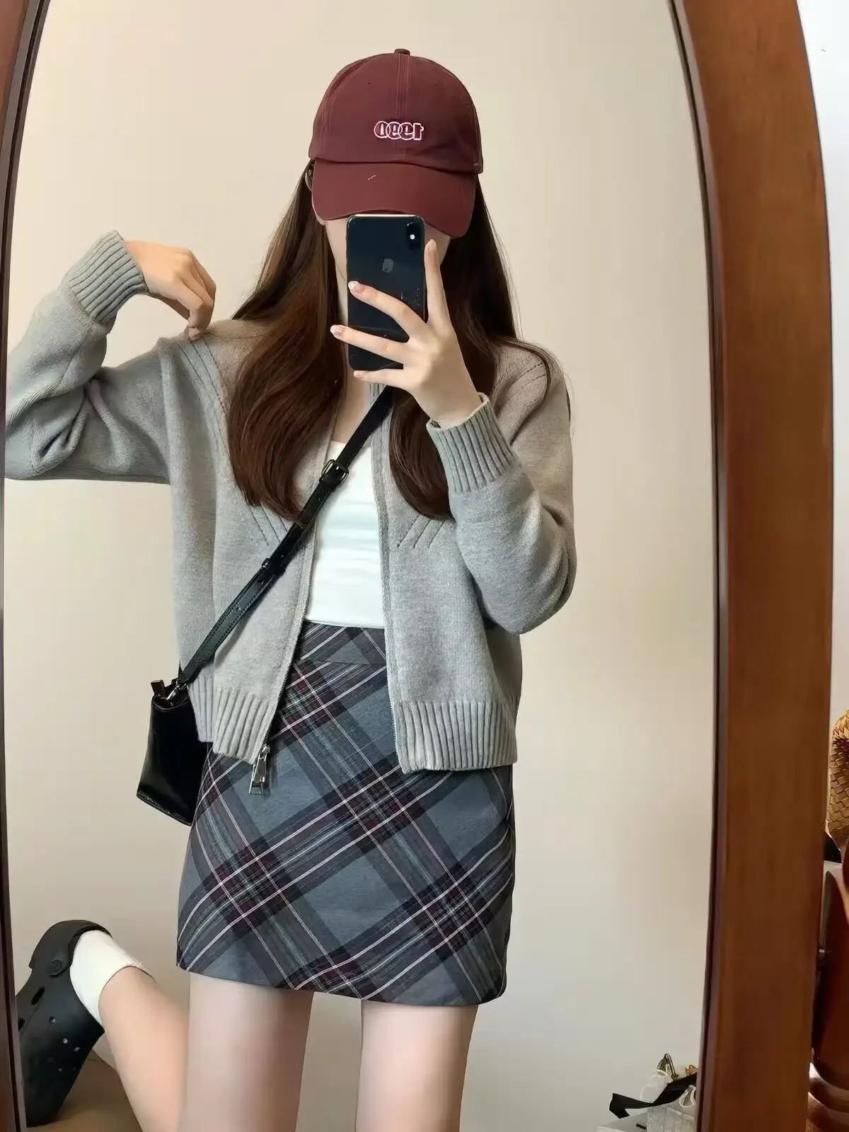 일본인기 레트로 루즈핏 지퍼 니트 가디건 상세 이미지 3