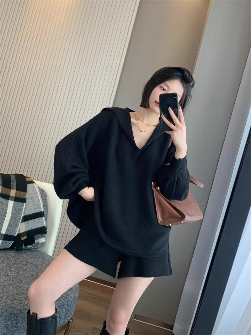 배트윙 퍼프소매 루즈핏 가디건 니트 상세 이미지 3