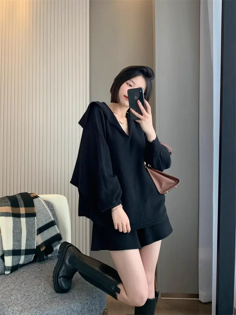 배트윙 퍼프소매 루즈핏 가디건 니트 상세 이미지 4