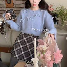 批发2026春季<b class='q'>新款</b>蝴蝶结设计感小众针织开衫外套女甜美毛衣