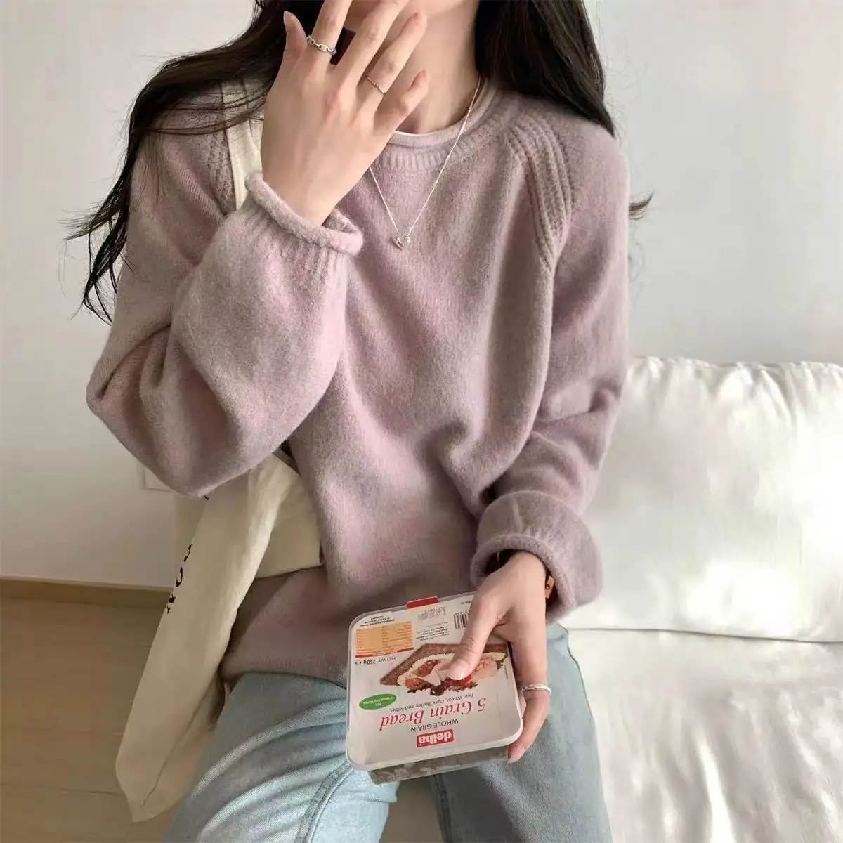 롤업 니트 카디건 상세 이미지 1
