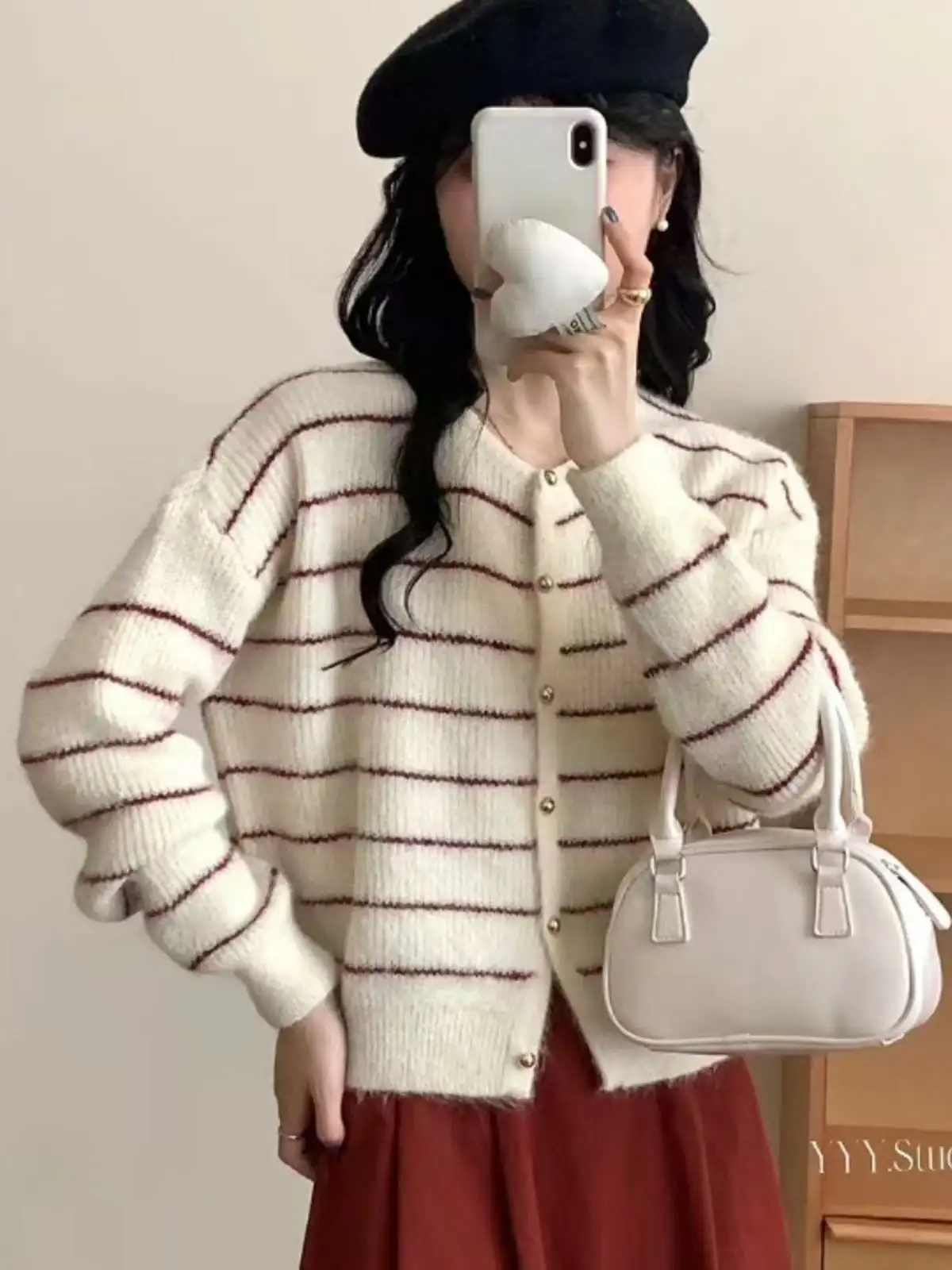 스트라이프 가디건 니트 상세 이미지 6