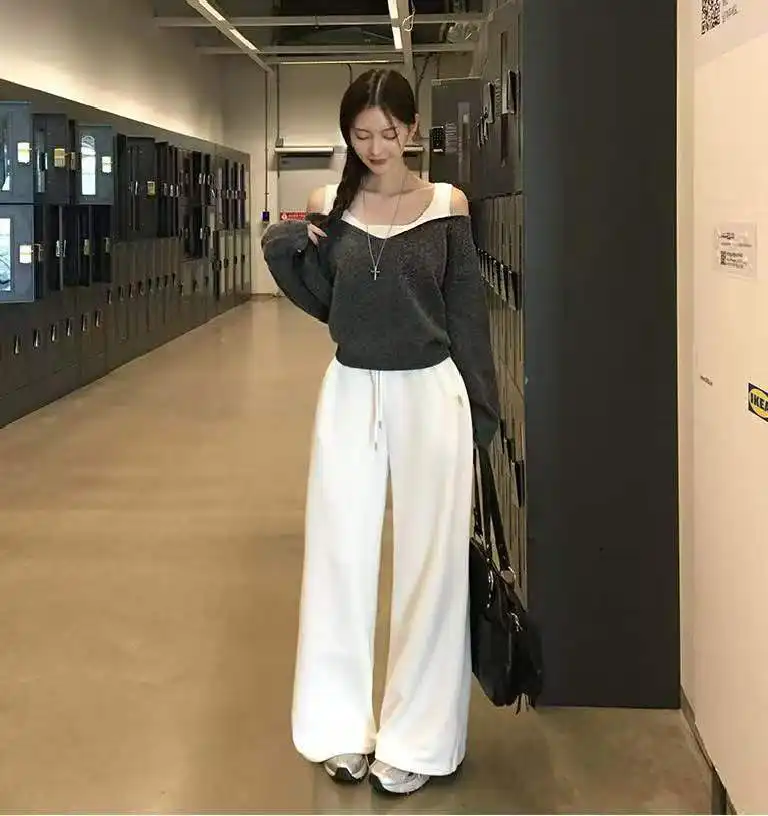 투톤 오프숄더 니트 상세 이미지 9