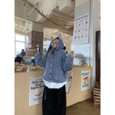 批发美式复古<b class='q'>街头</b>针织开衫外套男女同款秋冬宽松潮牌毛衣外套潮